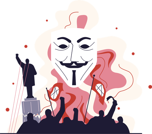 Society condition without a government or power structure  Illustration