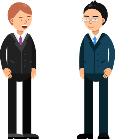 Socio de negocios hablando juntos  Ilustración