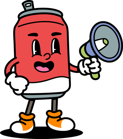 Soda peut faire la promotion du mégaphone  Illustration