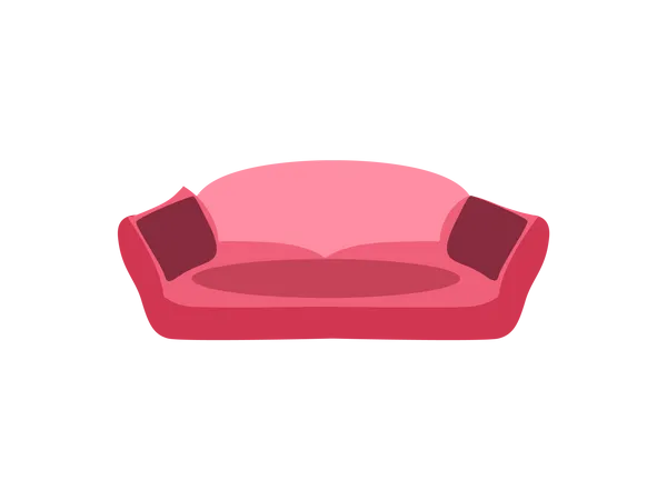 Sofá vintage real sombreado rosa  Ilustração