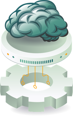 Sofisticación de la tecnología de inteligencia artificial cerebral  Illustration