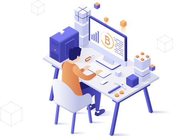 Software and hardware solutions for cryptocurrency mining  Illustration