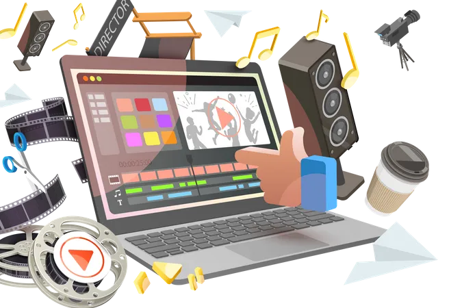 Software de edição de vídeo  Ilustração