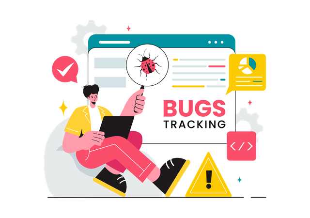 Software de rastreamento de bugs  Ilustração