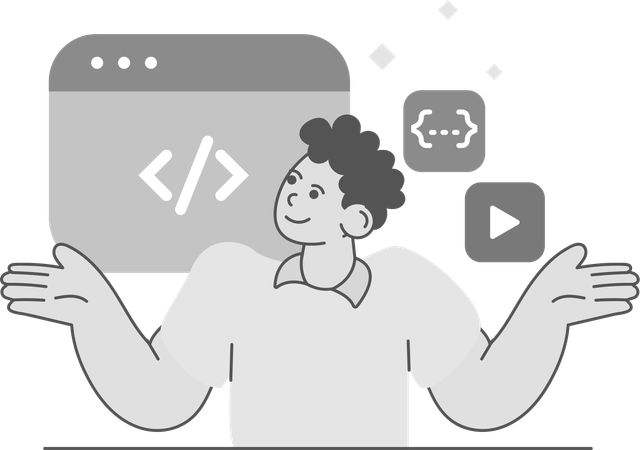 Software developer working on web development  Illustration
