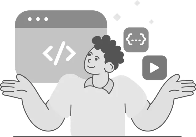 Software developer working on web development  Illustration