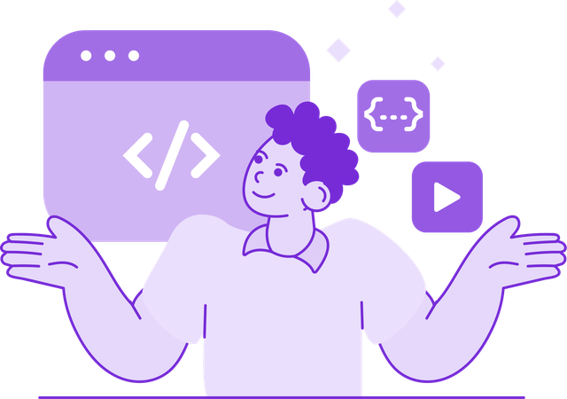 Software developer working on web development  Illustration