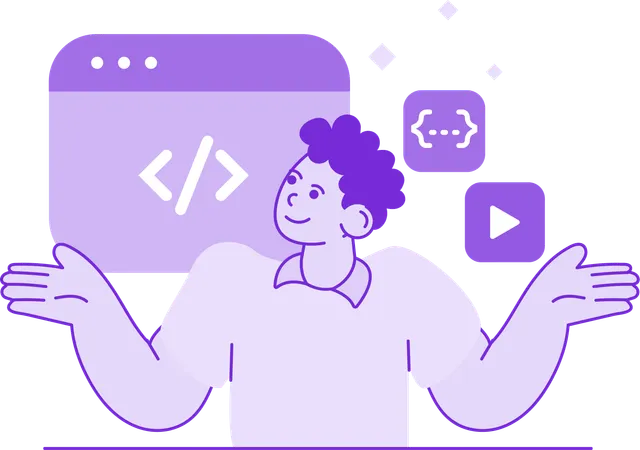Software developer working on web development  Illustration