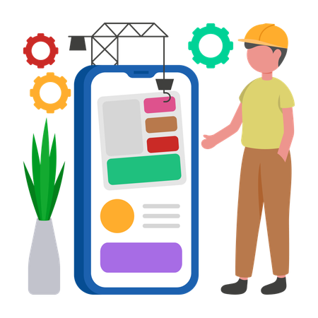 Software Engineer creates new software  Illustration