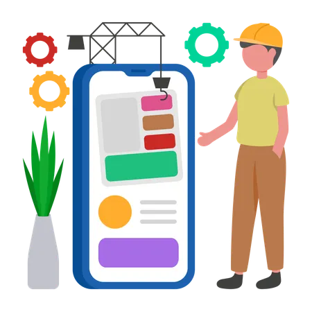 Software Engineer creates new software  Illustration