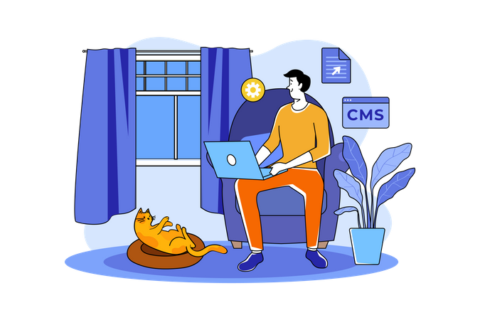 Software Engineer Working From Home  Illustration