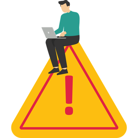 Software engineer working on errors  Illustration