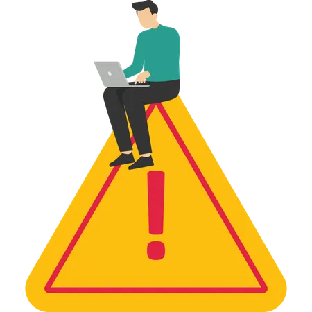 Software engineer working on errors  Illustration