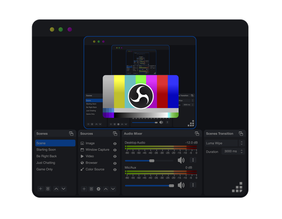 Software for video recording and live streaming  일러스트레이션