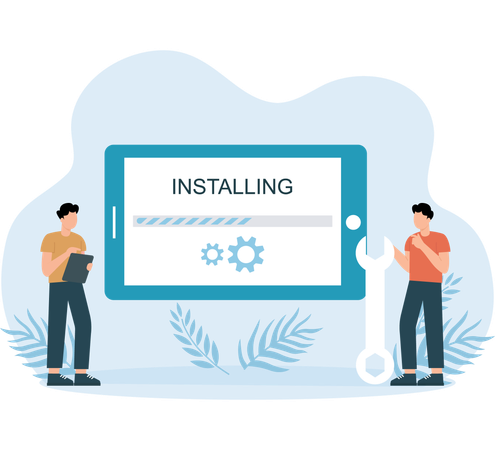 Software getting installed on system  Illustration