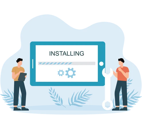 Software getting installed on system  Illustration