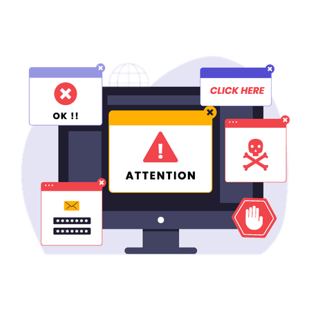 Software malicioso publicitario  Ilustración