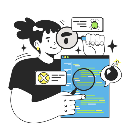 Software testing and debugging  イラスト