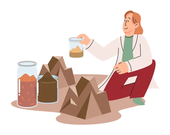 Soil analysis nutrients in soil microorganism  Illustration