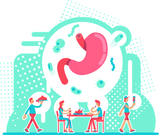 Soins de santé de l'estomac  Illustration