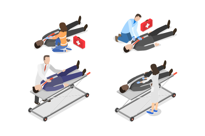 Soins d'urgence et ambulanciers paramédicaux  Illustration