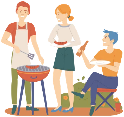 Fête barbecue  Illustration