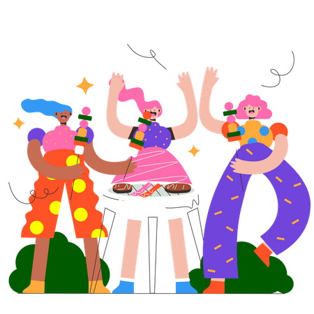 Soirée barbecue entre amis  Illustration