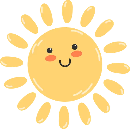 Emoji de sol brillante  Ilustración