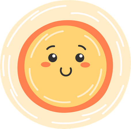 Emoji de sol brillante  Ilustración