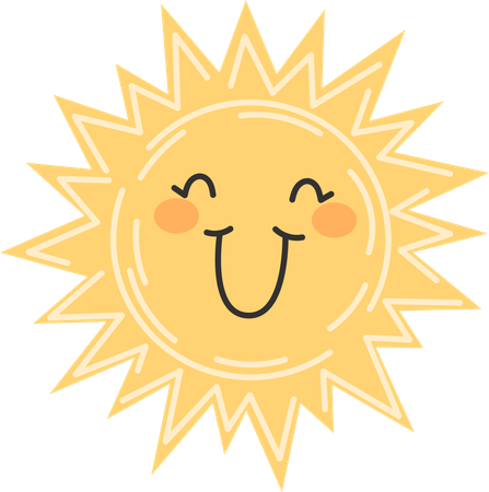 Emoji de sol brillante  Ilustración
