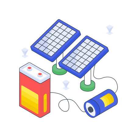 Solar Battery  Illustration