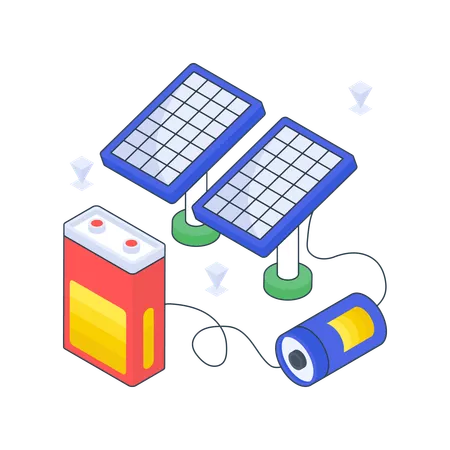 Solar Battery  Illustration