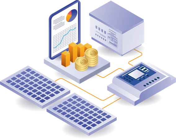 Solar energy decreases financial expense  Illustration