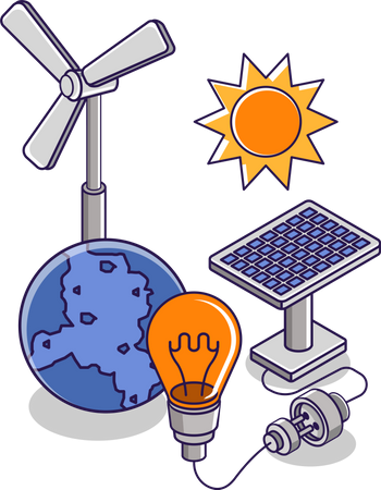 Solar energy for the world  Illustration