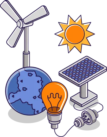 Solar energy for the world  Illustration