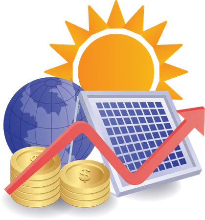 Solar Energy Increases Crypto Investment Illustration