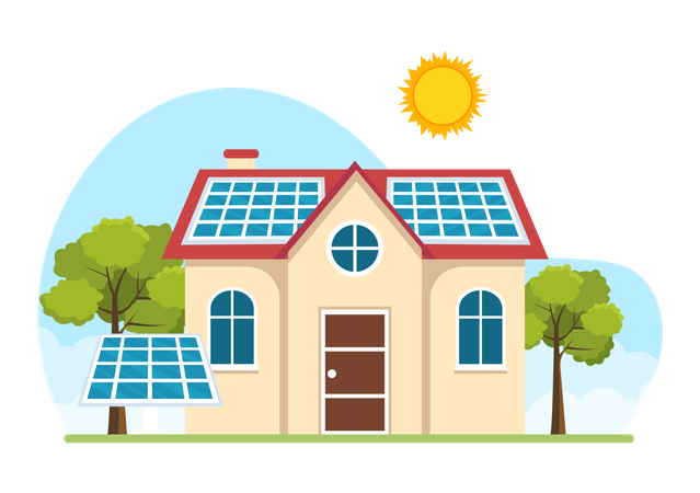 Solar Energy Installation  Illustration