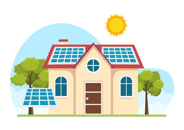 Solar Energy Installation  Illustration