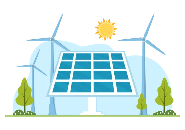 Solar Energy Installation  Illustration