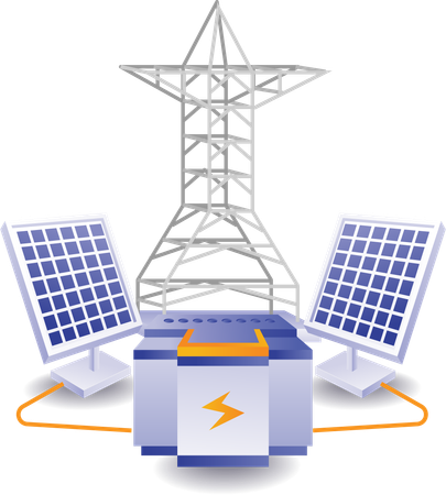 Solar energy is stored in generators  Illustration