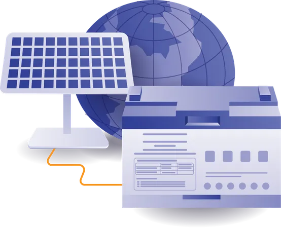 Solar energy is stored in generators  Illustration