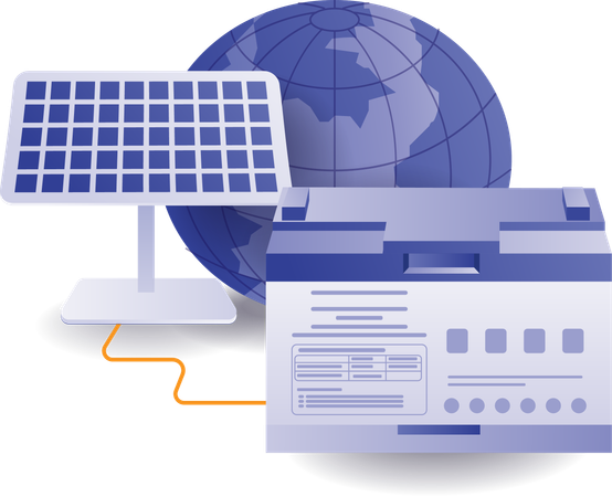 Solar energy is stored in generators  Illustration