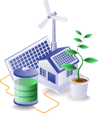 Solar energy is used in domestic purposes  Illustration