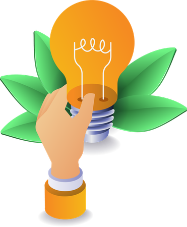 Solar energy is used to glow bulb  Illustration