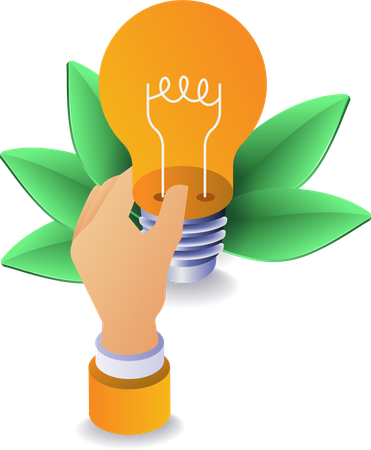 Solar energy is used to glow bulb  Illustration