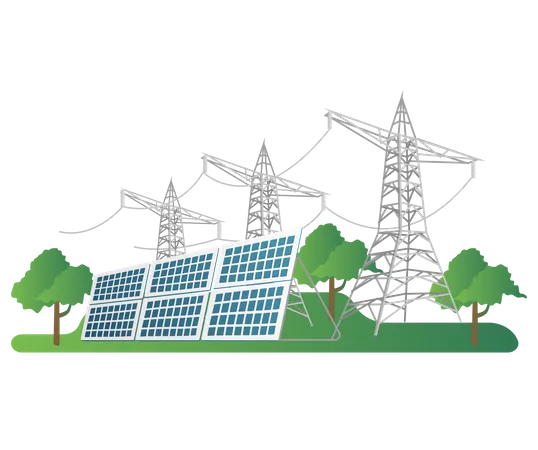 Solar energy pole channel  Illustration