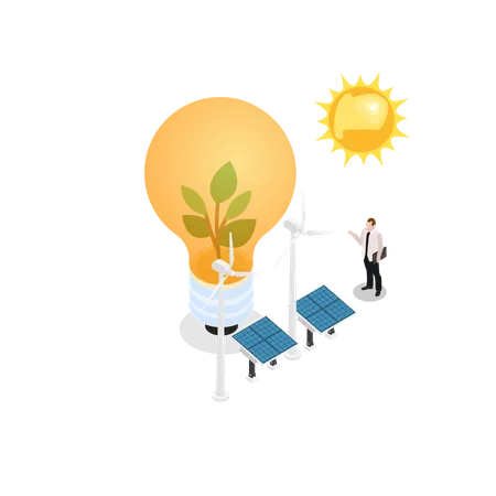 Solar energy power  Illustration