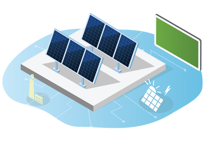 Solar Energy Production Illustration