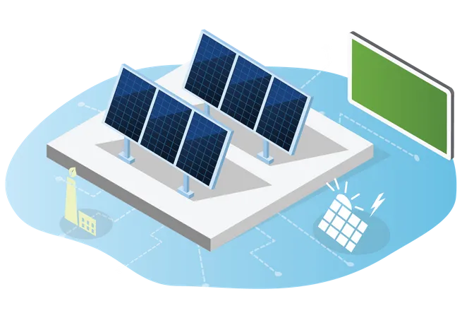 Solar Energy Production  Illustration