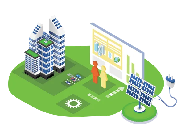 Solar Energy Production  Illustration